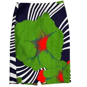 J.Crew Ratti Floral Stripe Pencil Skirt – Size 2
